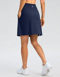 SANTINY 18" Skorts for Women 3 Pockets High Waist Long Athletic Tennis Skirt Golf Skort for Casual Summer Travel