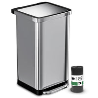 EconoHome 20 Gallon Stainless Steel Large Kitchen Trash Can with Foot Pedal, Soft Close Lid, and Trash Bag Retainer Rim