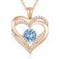 Personalized Double Heart Birthstone Necklace for Women – Sterling Silver Gift