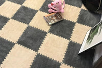 7DAY'S 40pcs 30x30cm DIY Nordic Floor Mat Splicing Carpet Plush Velvet Bedroom Rooms Pink Mat Puzzle Plush Mats Interlocking Carpet Tiles for Commercial and Home