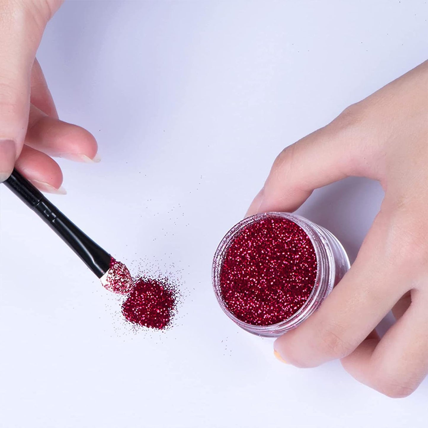 YECDET Sheglittary Glitter Lip Kit, 4 Color Glitter Lipstick with Lip Primer and Brush, Diamond And Glitter Metallic Lip Powder, Waterproof & Long Lasting & Smudge Proof (Set A)