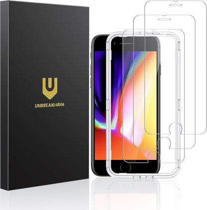 UNBREAKcable 3-Pack Screen Protector for iPhone 16 Pro, Double Shatterproof Tempered Glass [Easy Installation Frame] [9H Hardness] [99.99% HD Clear] [Case Friendly] for iPhone 6.3 inch
