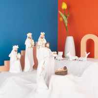 Nativity Sets for Christmas Indoor, Hand-Painted Nativity Scene Indoor 7.5" Holiday Decoration, 9-Piece Set