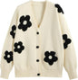 CIDER Womens Cardigan V Neck Floral Cardigan for Women Knit Button Down 2024 Fall