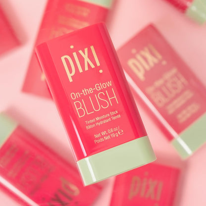 Pixi On-the-Glow Blush - Fleur, Hydrating Tinted Moisture Blush Stick with Ginseng, Aloe Vera & Fruit Extracts, For Cheeks & Lips, 19g / 0.6oz, Paraben-Free