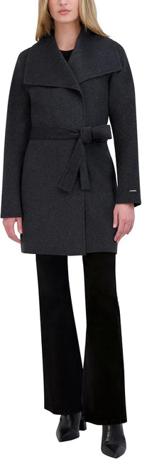 Tahari Women's Peacoat Wool Blend Lapel Collar Trench Coat