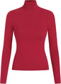 CIDER Mock Turtleneck Tops for Women Ribbed Knit Long Sleeve Slim Fitted Fall Solid Sweater T Shirts