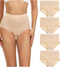 wirarpa Women's Cotton Underwear High Waisted Ladies Panties Full Coverage Briefs 4 Pack (Regular & Plus Size)