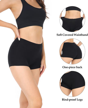wirarpa Women's Boyshorts Panties Cotton Boxer Briefs for Ladies Underwear Shorts with Cotton Crotch 4 Pack