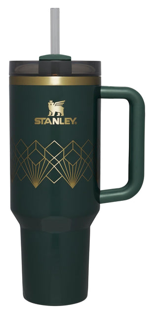 Stanley Quencher H2.0 Tumbler with Handle and Straw 40 oz | Flowstate 3-Position Lid | Cup Holder Compatible for Travel | Insulated Stainless Steel Cup | BPA-Free | Forrest Gloss Deco