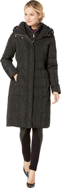 Cole Haan womens Long Quilted Puffer Coat Down Jacket