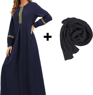 WSPLYSPJY Womens Muslim Abaya Dress Zipper Islamic Robe Pockets Maxi Prayer Clothes with Hijabs