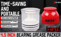Premium Bearing Packer Kit, Handy Wheel Bearing Packer Tool Portable Wheel Bearing Grease Packer, Effortlessly Flushes Old Grease and Repacks Wheel Bearings