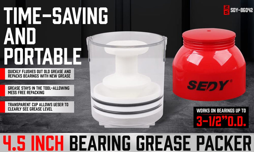 Premium Bearing Packer Kit, Handy Wheel Bearing Packer Tool Portable Wheel Bearing Grease Packer, Effortlessly Flushes Old Grease and Repacks Wheel Bearings