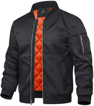 7DAY'SMens Bomber Jacket Windproof Windbreaker Thermal Quilted Jacket Warm Winter Padded Coats