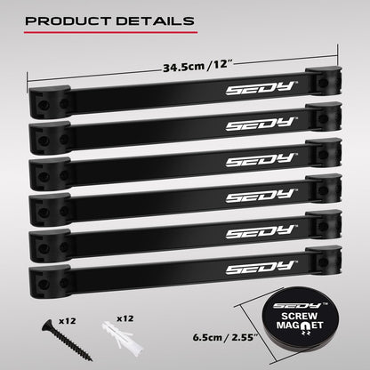 48" Heavy Duty Garage Wall Organizer, Wall Mount Tool Storage Rack with Adjustable Hooks, Garden Tool Organizer Hold Up to 300lbs, Easy Installation (3 Panels, 8 Hooks, 3 Straps)