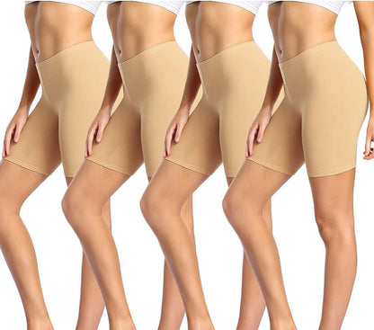 wirarpa Women's Cotton Boy Shorts Underwear Anti Chafing Soft Biker Short Plus Boy Shorts Panties 4 Pack