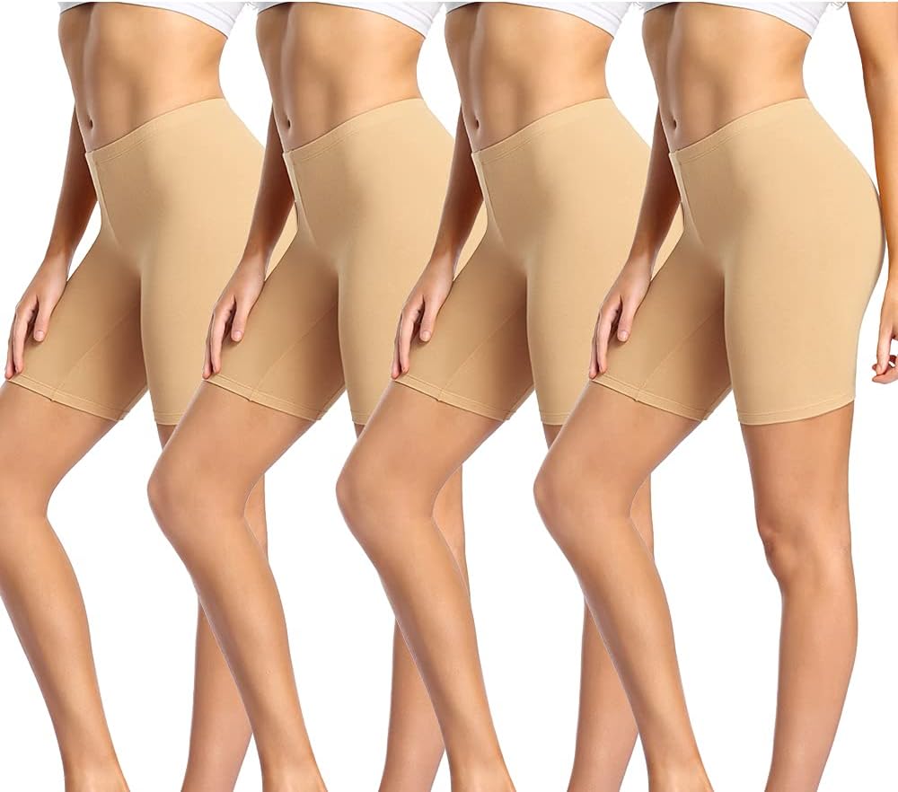 wirarpa Women's Cotton Boy Shorts Underwear Anti Chafing Soft Biker Short Plus Boy Shorts Panties 4 Pack