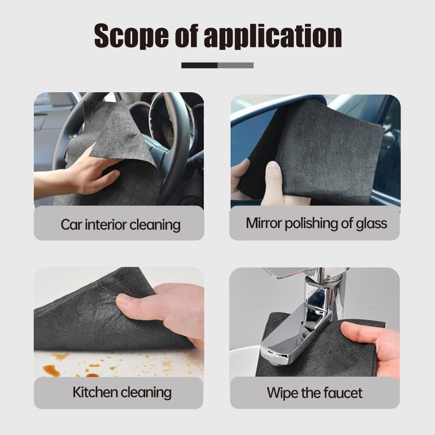 Thickened Magic Cleaning Cloth, 2025 New Magic Cleaning Cloths for Glass, Reusable Microfiber Cleaning Cloth Lint Free Streak Free Rags for Windows Mirrors Cars Kitchen Home Use (10, 11.8 × 11.8 in)