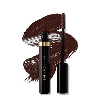 LAURA GELLER NEW YORK Kajal Longwear Mascara - Lengthening, Defining, Curling, Buildable Formula Eye Makeup - Innovative Curling Brush - 1 count