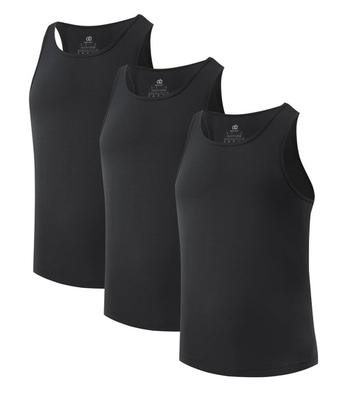 DAVID ARCHY Men's Tank Top Undershirt Micro Modal Undershirts Moisture-Wicking Tank A-Shirt for Men, 3-Pack