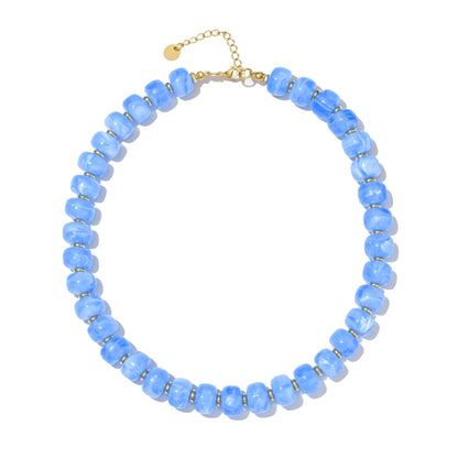 Chunky Beaded Statement Necklace for Women Trendy Colorful Boho Resin Bead Choker Necklaces Summer Handmade Jewelry Gifts Accessories