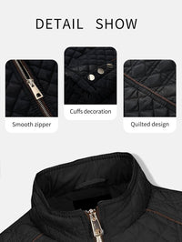 Bellivera Women's Stand Collar Lightweight Quilted Puffer Jacket Padded Zip Coat for Spring and Winter