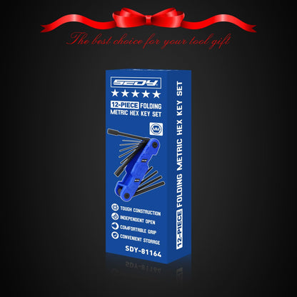 SEDY 32-Piece Hex Key Wrench Set, Metric and SAE Allen Wrenches (0.028-3/8 inch, 0.7-10 mm) L Shape Allen Keys, Chrome Vanadium Steelwith 2x Extension Handle