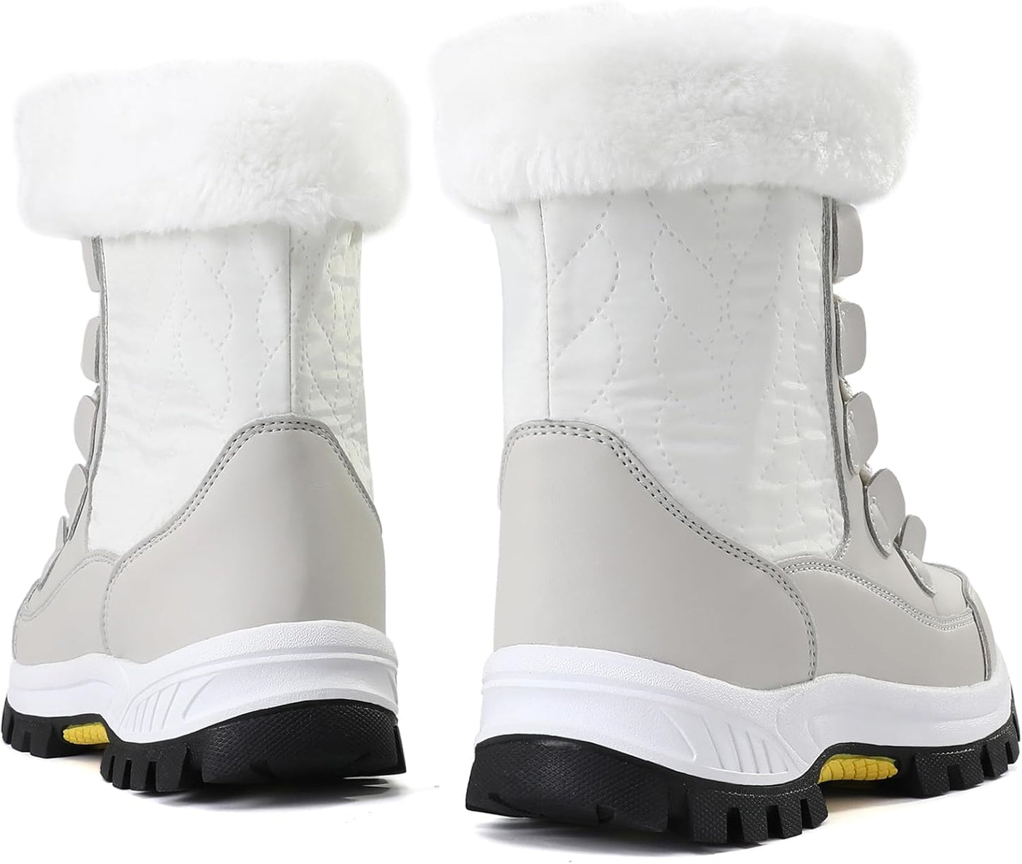 COOJOY Womens Winter Snow Boots Waterproof Shoes Walking Comfortable Hiking Tennis Booties Furry Mid Calf Warm Lightweight