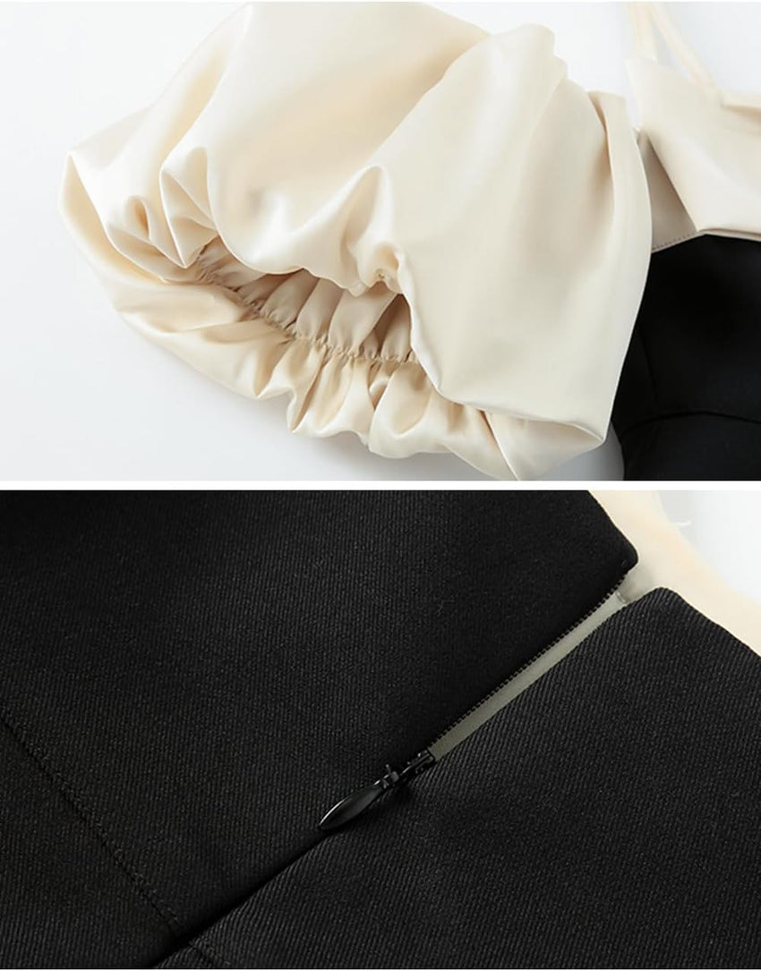 WELAKEN Girls Black Formal Dress – Elegant Midi Dress for Parties or Special Occasions