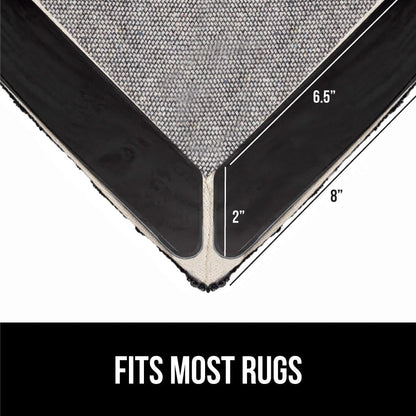 GORILLA GRIP Rug Gripper Pads Keep Area Rugs Corners from Curling, No Damage Reusable Double-Sided Stickers, Holds Down Carpet in Place on Hardwood Floors, Grips Tile Floor, Holiday Home Decor 8 Pcs