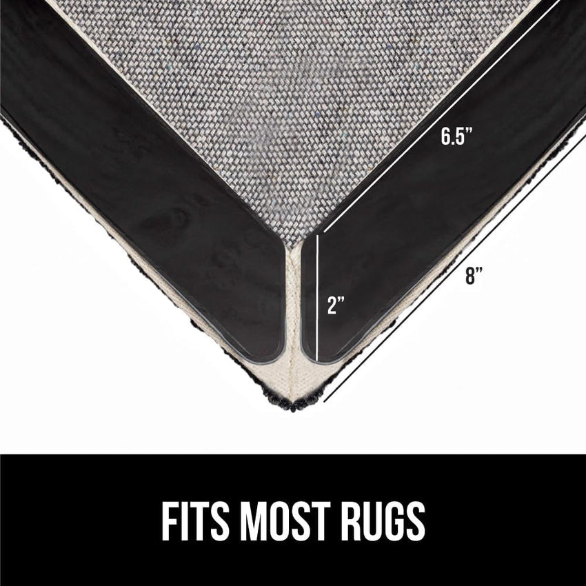 GORILLA GRIP Rug Gripper Pads Keep Area Rugs Corners from Curling, No Damage Reusable Double-Sided Stickers, Holds Down Carpet in Place on Hardwood Floors, Grips Tile Floor, Holiday Home Decor 8 Pcs
