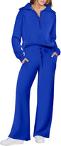 ANRABESS Women 2 Piece Outfits 2025 Fall Fashion Airport Wide Leg Pants Lounge Set Leisure Travel Vacation Clothes Sweatsuits