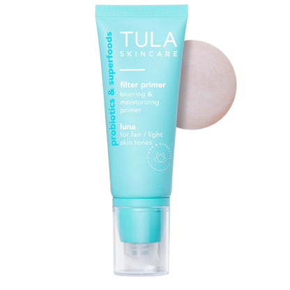 TULA Skin Care Face Filter Blurring and Moisturizing Primer - Evens the Appearance of Skin Tone & Redness, Hydrates & Improves Makeup Wear