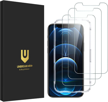 UNBREAKcable Shatterproof Screen Protector for iPhone 13 Pro Max/iPhone 14 Plus [3-Pack] [99.99% HD Clear] [Easy Installation Frame] [9H Hardness][Bubble Free] [Full Coverage] for Apple 6.7''