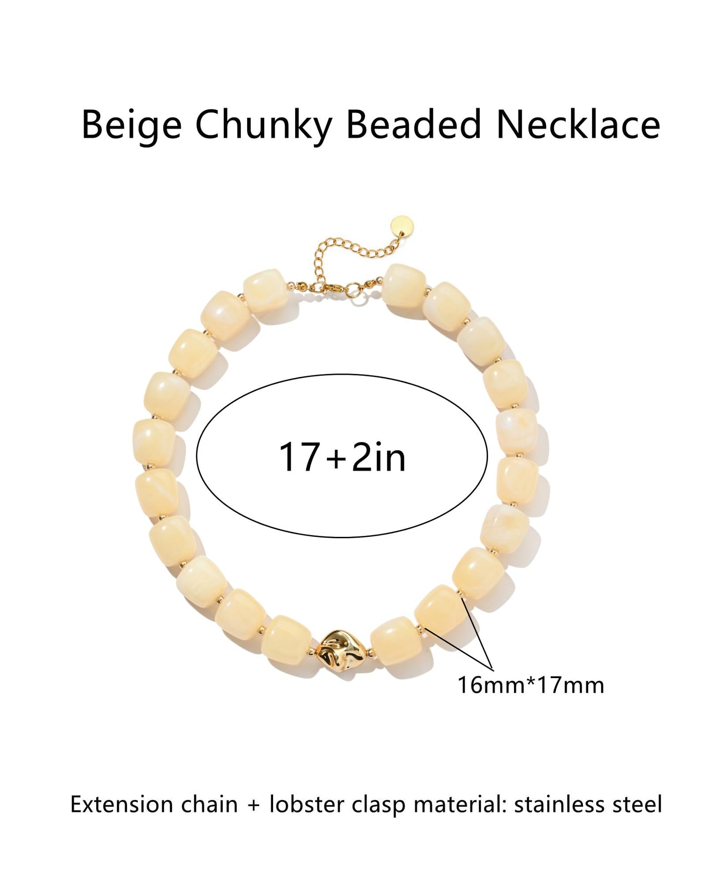 Chunky Beaded Statement Necklace for Women Trendy Colorful Boho Resin Bead Choker Necklaces Summer Handmade Jewelry Gifts Accessories