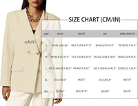 Mina Self Casual Blazer for Women 2025 Fall Double Breasted Full-Lined Long Sleeve Office Work Lightweight Elegant Pockets
