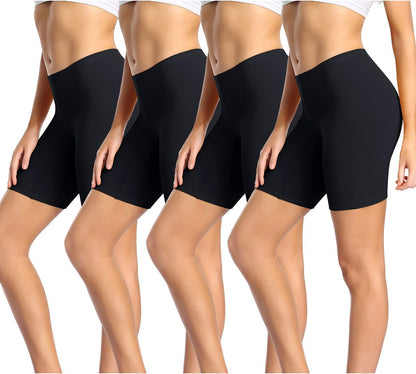 wirarpa Women's Cotton Boy Shorts Underwear Anti Chafing Soft Biker Short Plus Boy Shorts Panties 4 Pack