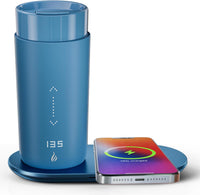 Temperature Control Heated Coffee Mug Smart Self Heating Travel Mug 12 Oz App Controlled Warmer Mug 4-10 Hour LED Display Keep Coffee Hot All Day Fast Wireless Charger Base Dull Black