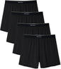 DAVID ARCHY Ultra Soft Modal Boxers for Men, Silky Stretchy Boxer Shorts, Breathable Loose Men's Underwear for Sleep 4 Pack