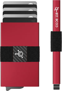 CODE 118 Wallet - Premium Automatic Smart Wallet, RFID Blocking, Pop Up Mens Minimalist Metal Wallet, 6061-T6 Aerospace-Grade Aluminum, Genuine 3K Carbon Fiber (Classic, Slate Grey)