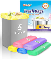 10 Gallon 200 Counts Extra Strong Trash Bags Tall Kitchen Garbage Bags by Teivio, 9 Gallon 10 Gallon,Bathroom Trash Can Bin Liners, Intended for Home,Plastic Bags for office kitchen Garden,Black