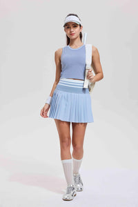 Two Piece Tennis Skirt Set for Women High Waisted Pleated Athletic Golf Skirt Sets Women 2 Piece Outfits with Pockets