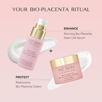 MZ Skin Reviving Bio-Placenta & Stem Cell Serum - Night Treatment for Powerful Rejuvenation, With Peptides, Squalane & Hyaluronic Acid, Perfect For Anti-Aging, Wrinkles & Fine Lines