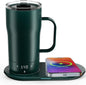 Smart Self Heating Coffee Mug 18 Oz Temperature Control Heated Coffee Mug App Controlled Warmer Mug 5-10 Hour LED Display Keep Coffee Hot All Day Fast Wireless Charger Base Rogue red