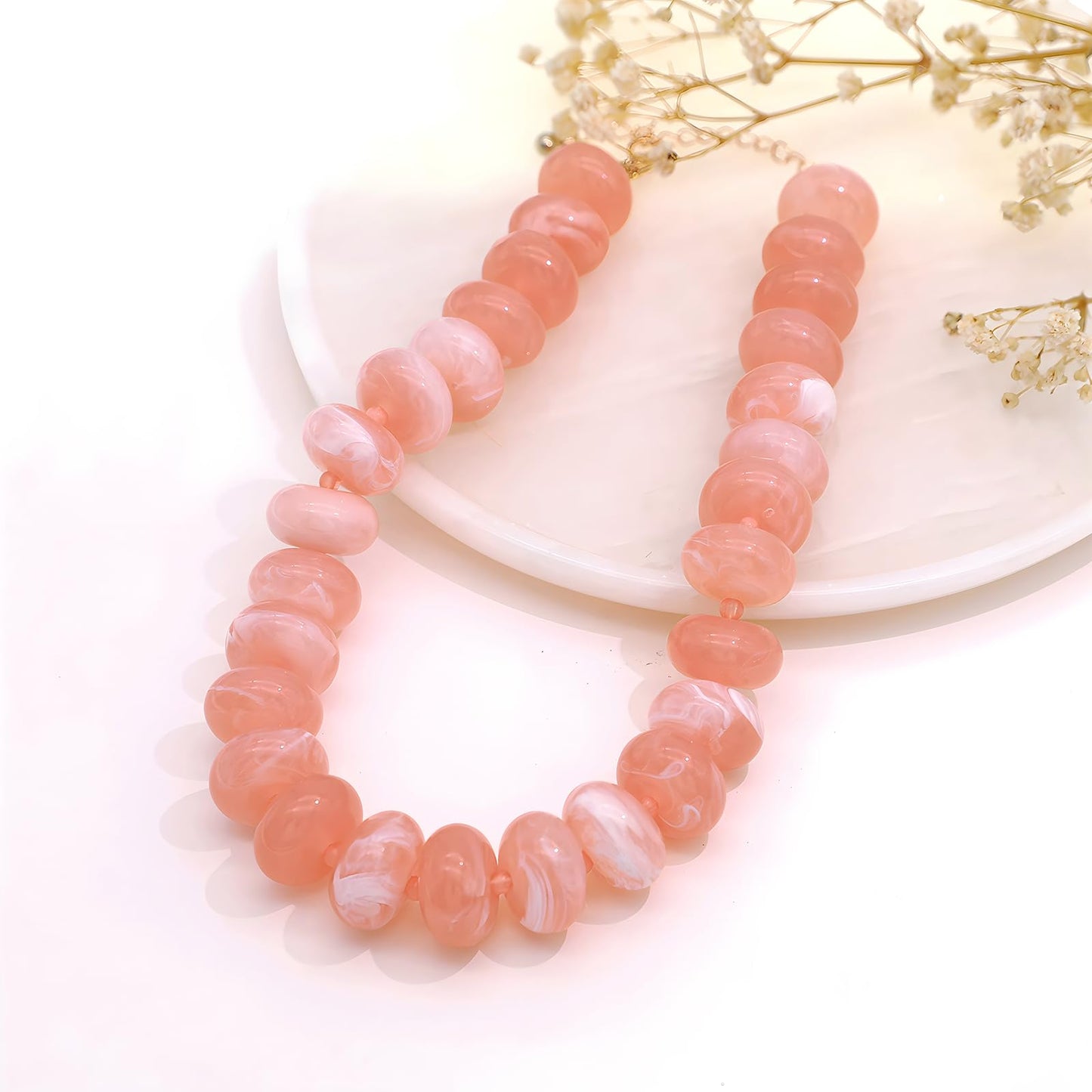 We We Chunky Colorful Beaded Necklace for Women Large Boho Statement Bead Chokers Necklaces Turquoise Blue Big Beads Jewelry Neck Summer Beach