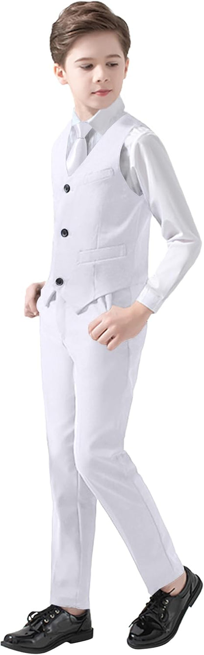 Boys Suits 5 Piece Slim Fit Suit for Kids Formal Ring Bearer Suits