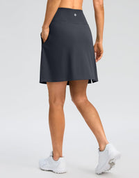 SANTINY 18" Skorts for Women 3 Pockets High Waist Long Athletic Tennis Skirt Golf Skort for Casual Summer Travel