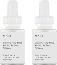 Pura & Brooklyn Candle Studio Home Scent Refill - Smart Air Diffuser - Up to 120-Hours of Luxury Fragrance per Refill - Home Essential - Clean & Safe Diffuser Fragrance - 2 Pack, Santorini