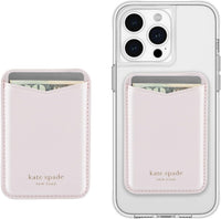 kate spade new york Morgan Magnetic Phone Wallet/Card Holder - Compatible with MagSafe Phones and Cases - Chalk Pink